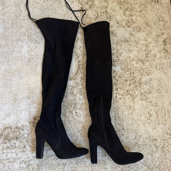Shoes - Thigh High Suede Boots, Size 8